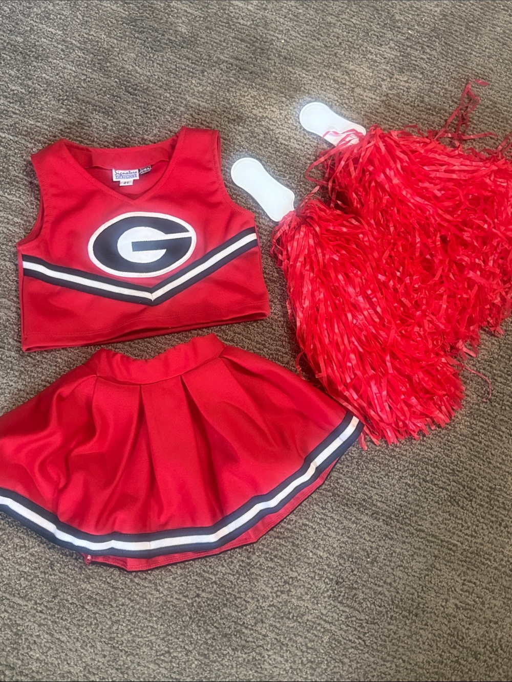 wonder nation Red Cheerleader Outfit with Pom Poms